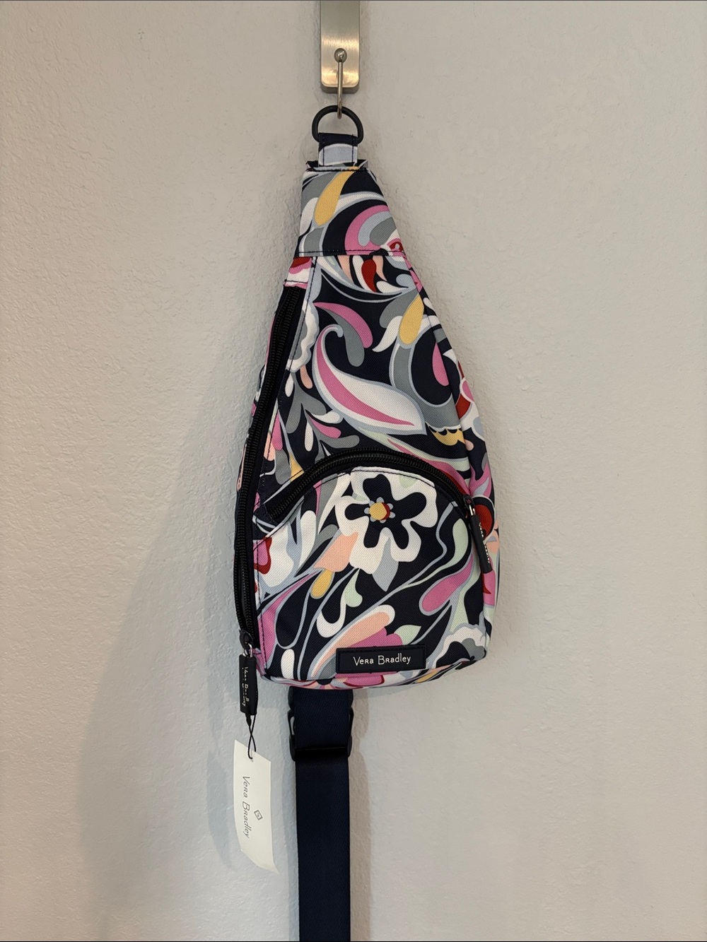 Vera Bradley Navy Multicolor Floral Sling Crossbody